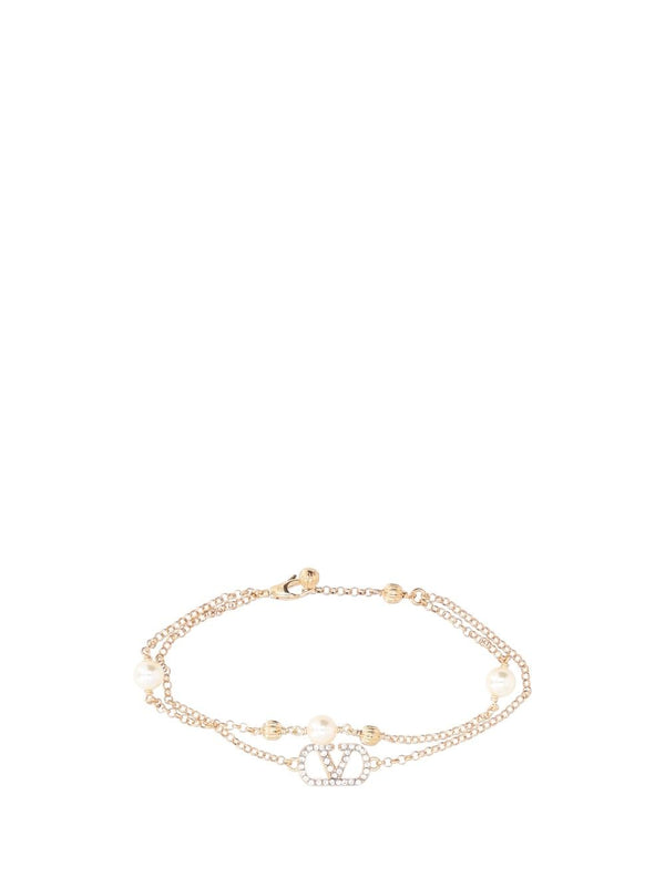 Vlogo Signature Pearl Bracelet Metallo/Perla/Strass Jewelry Gold