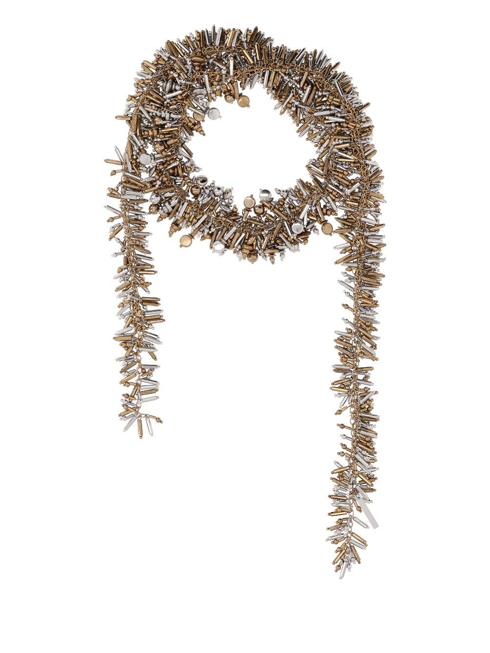 Dries Van Noten Decorated Brass Scarf Necklace Gioielli - Silver | 76fe05adb90167fa5d8c9ceaeb78f53da5dac7c7