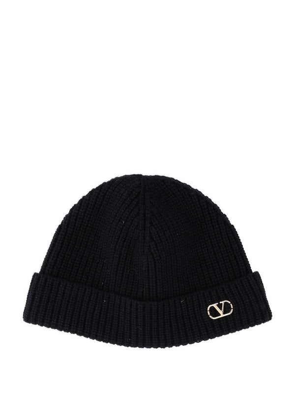 Beanie | Knitted | Cachemire / Vlogo Metal Cappelli Nero