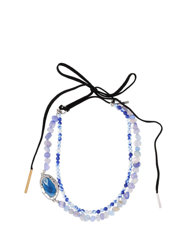 Semiprecious Multicolor Stones And Resin Necklace Gioielli Blu