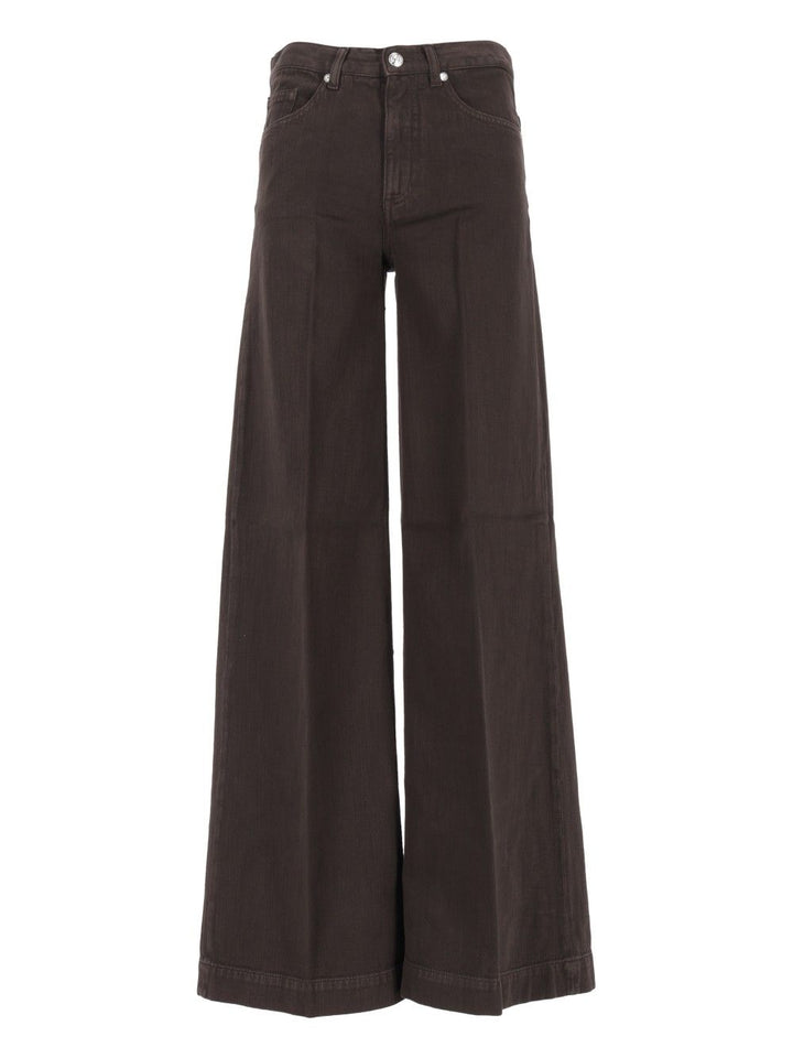 Nine In The Morning Nadia Palazzo Pant Light Canvas Jeans - Marrone | 7a398420dec60606e9f1ceb538fa7e2e47d88fc3