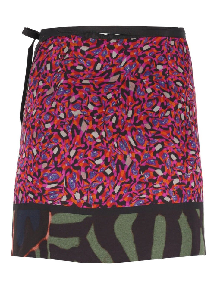 Dries Van Noten Gabrinas Printed Satin Wrap Mini Skirt Gonne - Multicolor | bb6116fc43b497a70c463468390ca0ecb9919d99