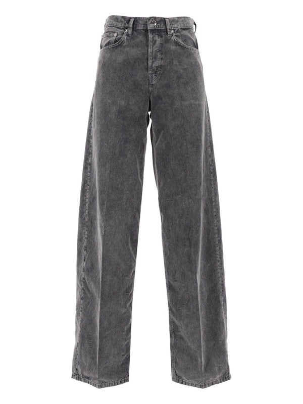 Jeans pitillo de terciopelo Bethany gris