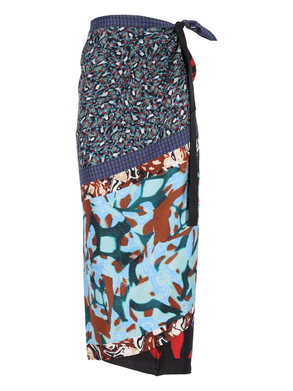 Scarfy Printed Long Skirt Gonne Multicolor