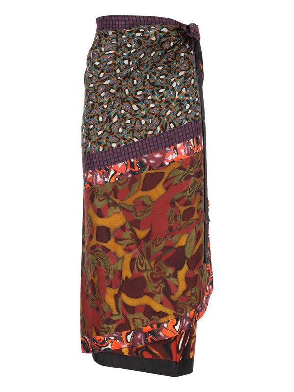 Scarfy Printed Long Skirt Gonne Multicolor