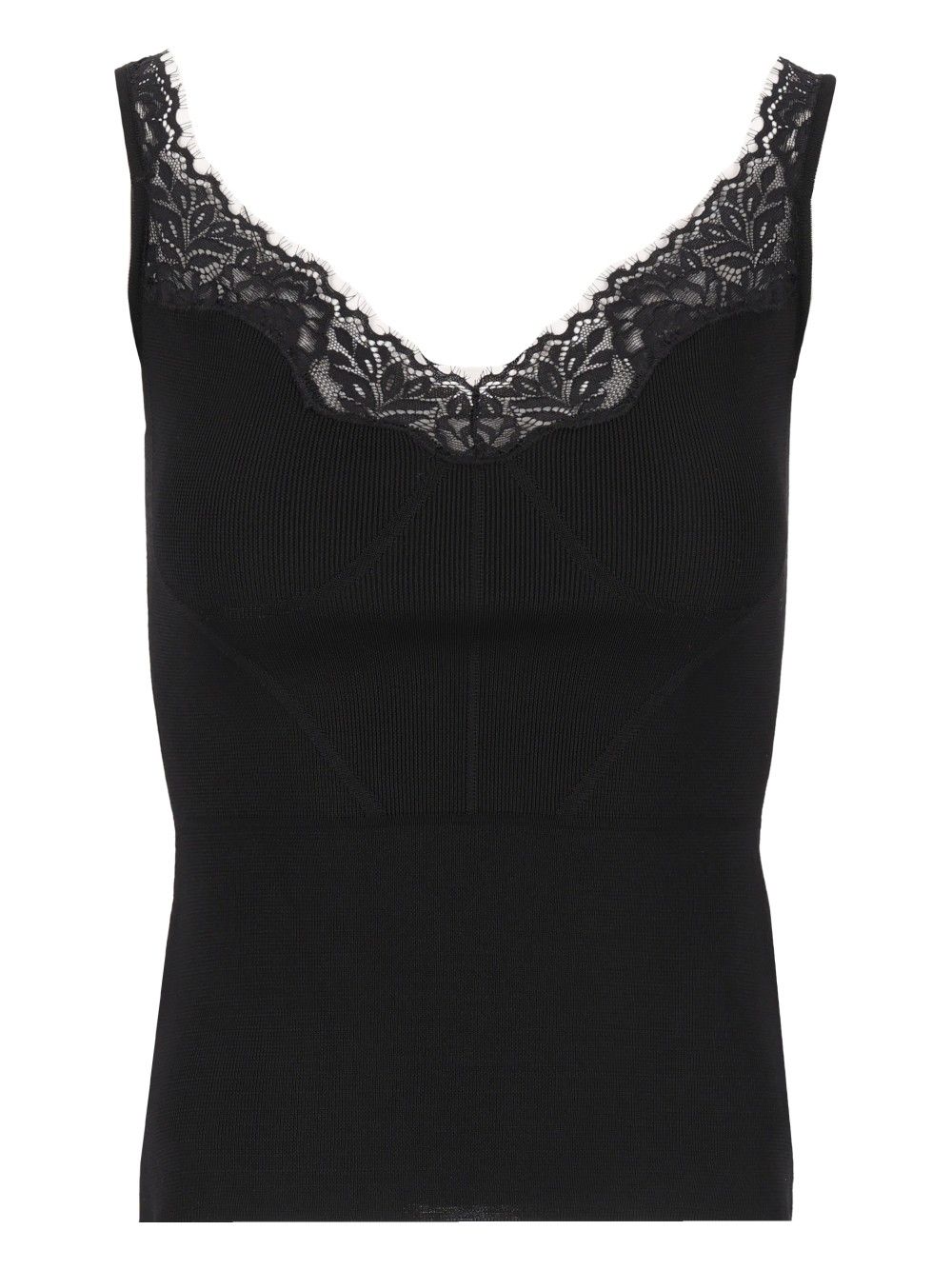 Self-Portrait Sleeveless Knitted Top Top - Nero | 33cec67f650fe6abf294b2638fcd4837ce037471