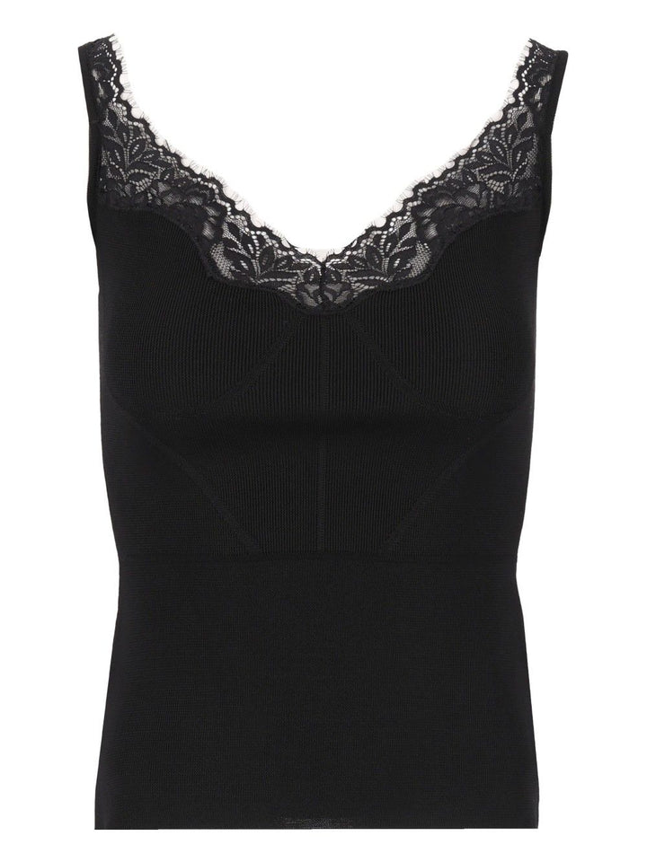 Self-Portrait Sleeveless Knitted Top Top - Nero | 33cec67f650fe6abf294b2638fcd4837ce037471
