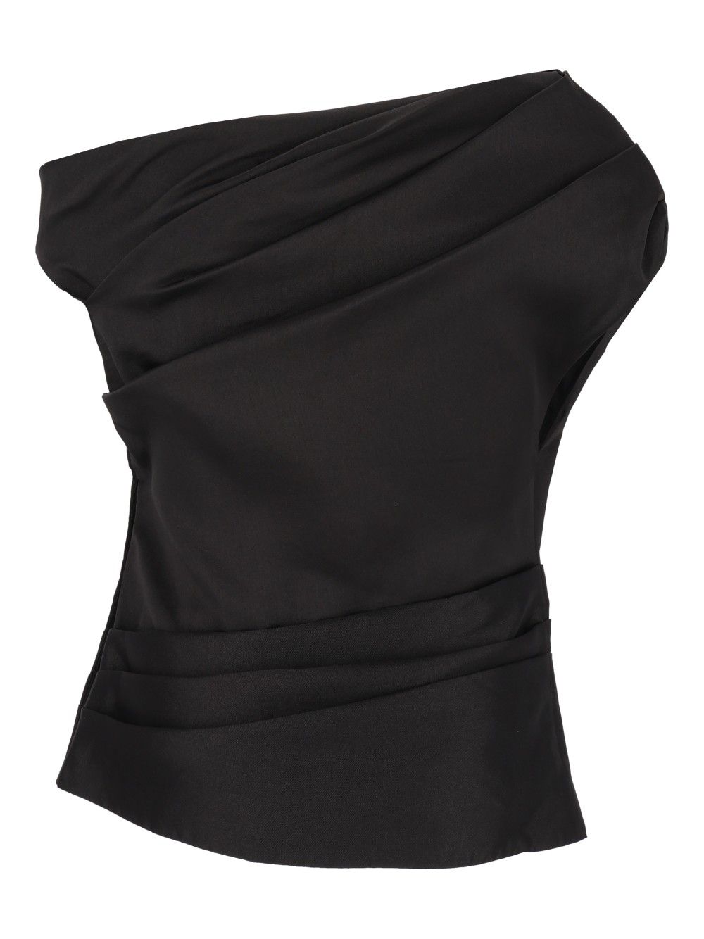 Self-Portrait Draped Taffeta Top Top - Nero | 1d40ce9ca681d91e6c73d622b5257853e71d0c4b