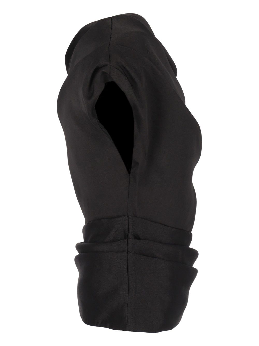 Self-Portrait Draped Taffeta Top Top - Nero | 036106400a0f95288c163f356888316db955013a