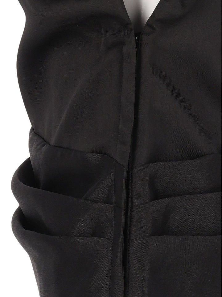 Self-Portrait Draped Taffeta Top Top - Nero | 7915cbea24c05e8c8661e76e76b87b8e31f34a79