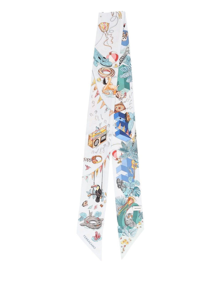 Ferragamo Bandeau In Pure Silk Scarves And Foulards - Light blue | b1ececba792a01821459431c0b9e15d19f6b2870