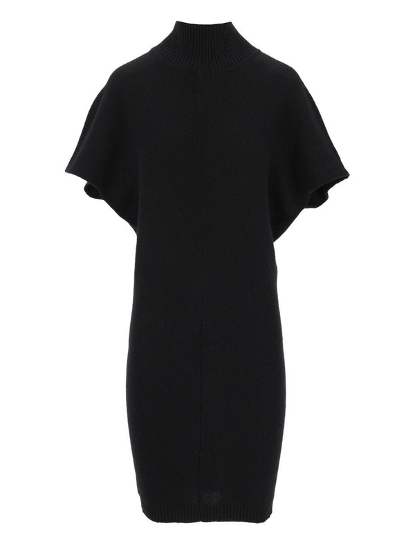 Vestido Corto M/M Cuello Alto - Lana Merino/Cachemira Vestidos Negro