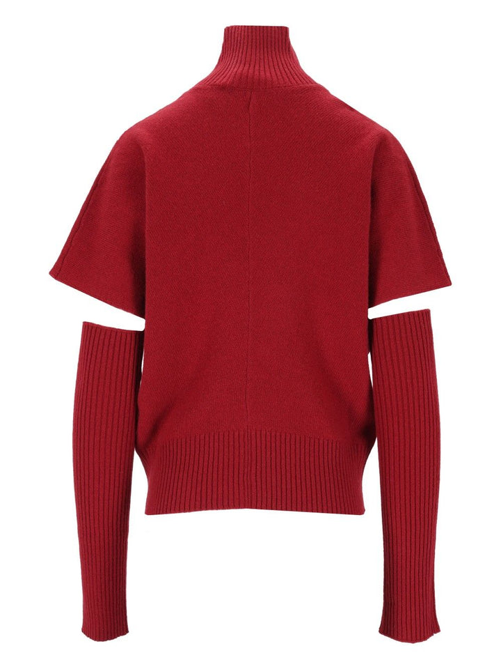 Federica Tosi Maglia M/M Collo Alto Con Manicotti -Lana Merino/Cashmere Knitwear - Rosso | 988367a7cfda4898ac7a8ffcdc38e03603083502