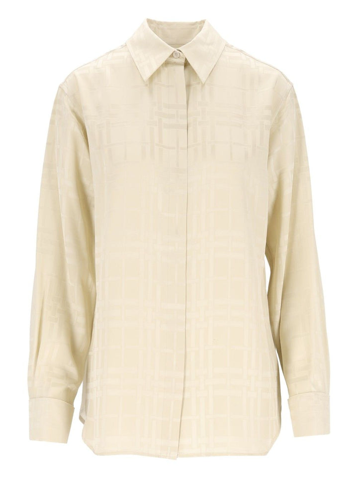 Burberry Dorothea Silk Check Shirt Shirts - Bianco | fc2aafc4ad171e388079edfa0c917546e71251f8