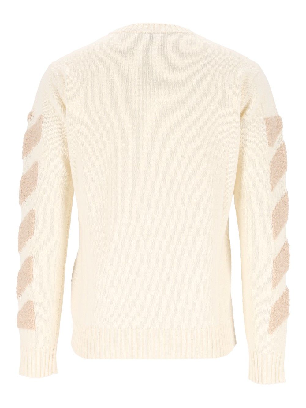 Off-White Diag Fuzzy Knit Crewneck Knitwear - Bianco | d7006e5bc8edbabdda5ef9f57a4c8c9ea252c488