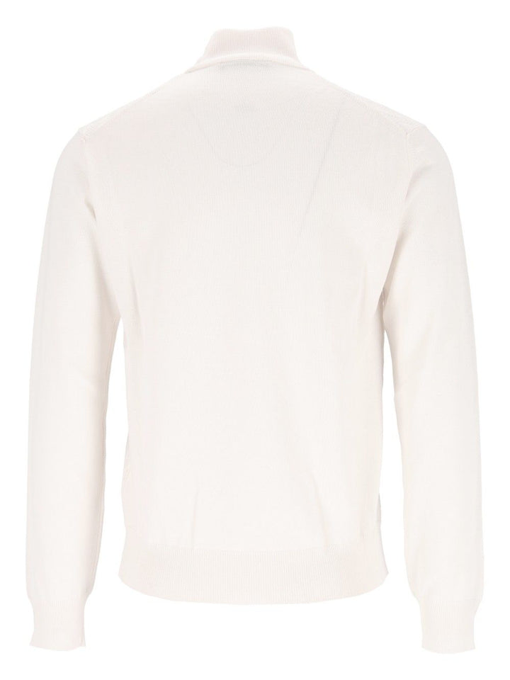 Corneliani Turtleneck With Inlays Knitwear - Bianco | 29bf329f59a08baf99a9a850759fea8630962855