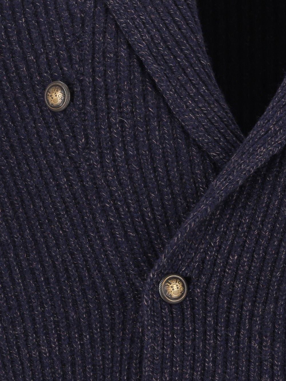 Al Duca D'Aosta Cardigan Doppio Petto Scialle Melange 100 Lana Knitwear - Blu | a1f55cc7415f9bcacc6be6d92d1e7ece7b93dfee