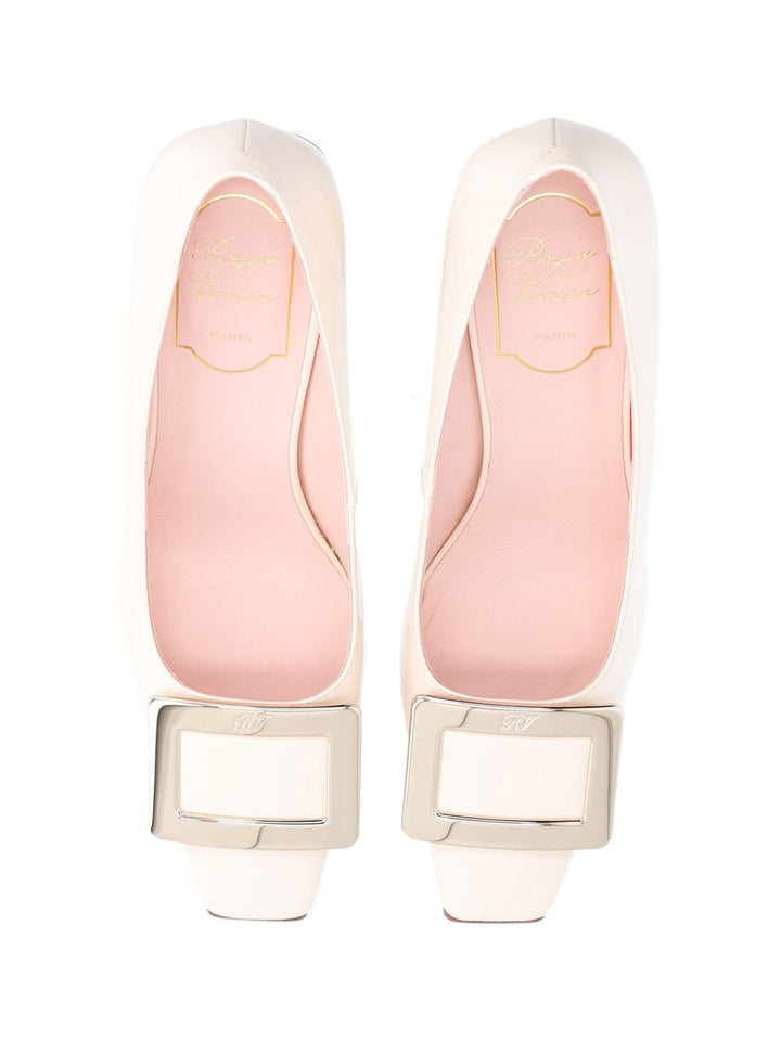Roger Vivier Belle Vivier Metal Buckle Dec 75 Vernis Luxor Black Decollete - Bianco | 8fd3ea24b6762117bc21e8b91ba95460081cd1ad