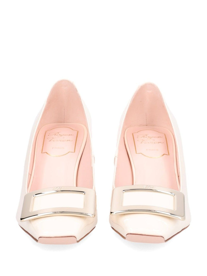Roger Vivier Belle Vivier Metal Buckle Dec 75 Vernis Luxor Black Decollete - Bianco | bcaf86494645b3a018e7b080da3ab4df6974e254