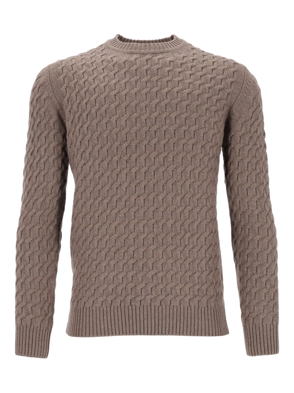 Al Duca D'Aosta Giro Treccia 3d 100 Lana Knitwear - Marrone | 365cdd38d7095693f5f5f768d49541822406af7d