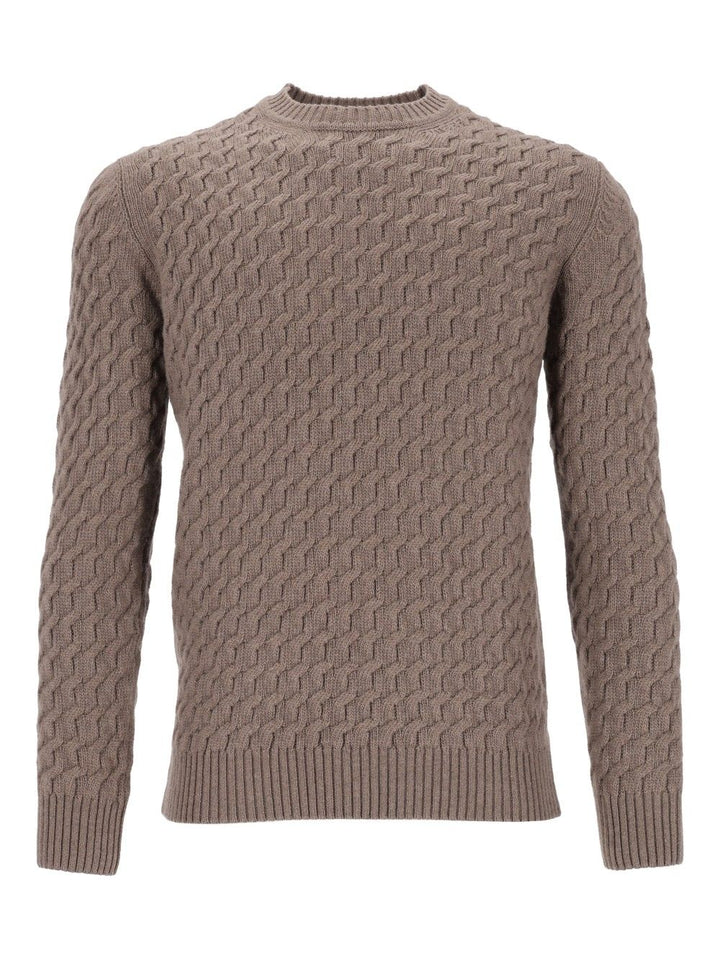 Al Duca D'Aosta Giro Treccia 3d 100 Lana Knitwear - Marrone | 365cdd38d7095693f5f5f768d49541822406af7d