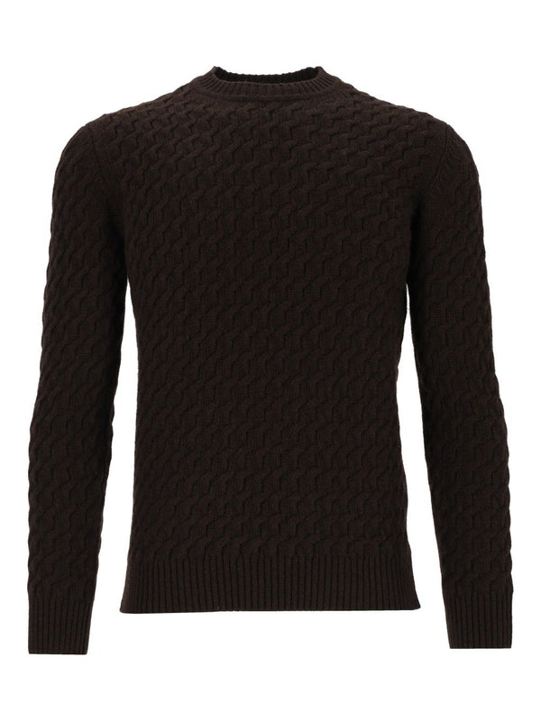 Giro Treccia 3d 100 Lana Knitwear Marrone