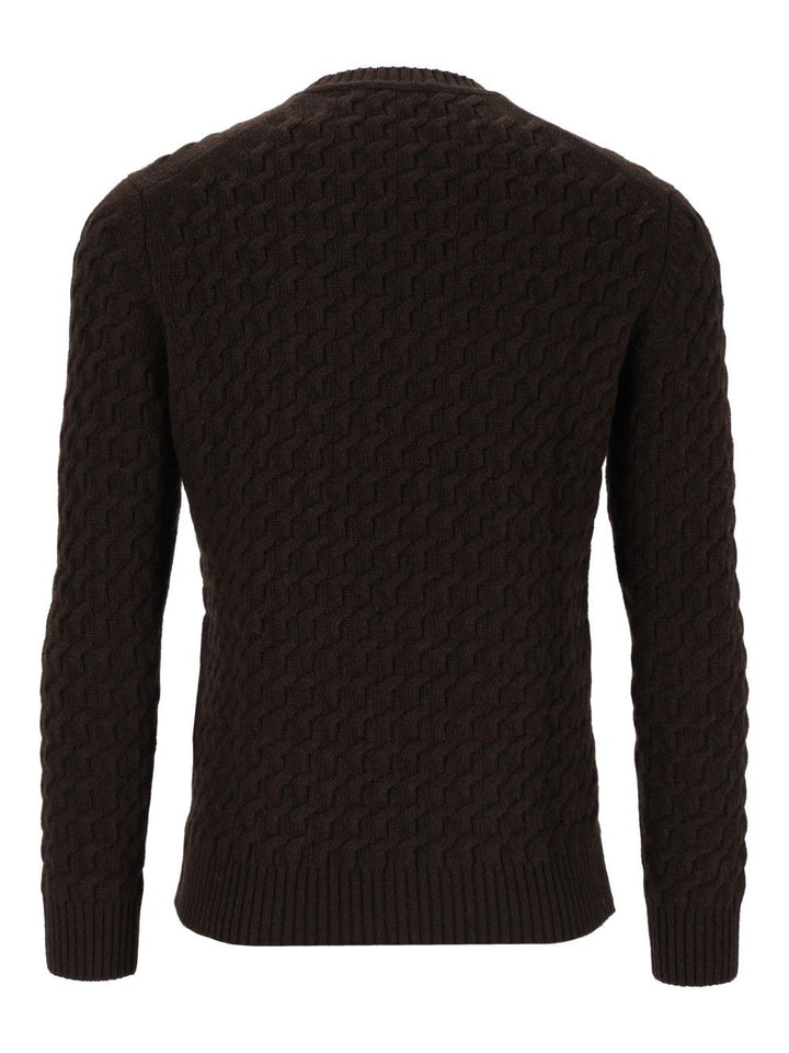 Al Duca D'Aosta Giro Treccia 3d 100 Lana Knitwear - Marrone | 896ed718c9d7d27a4a1a26ae18be28222d5b10b0