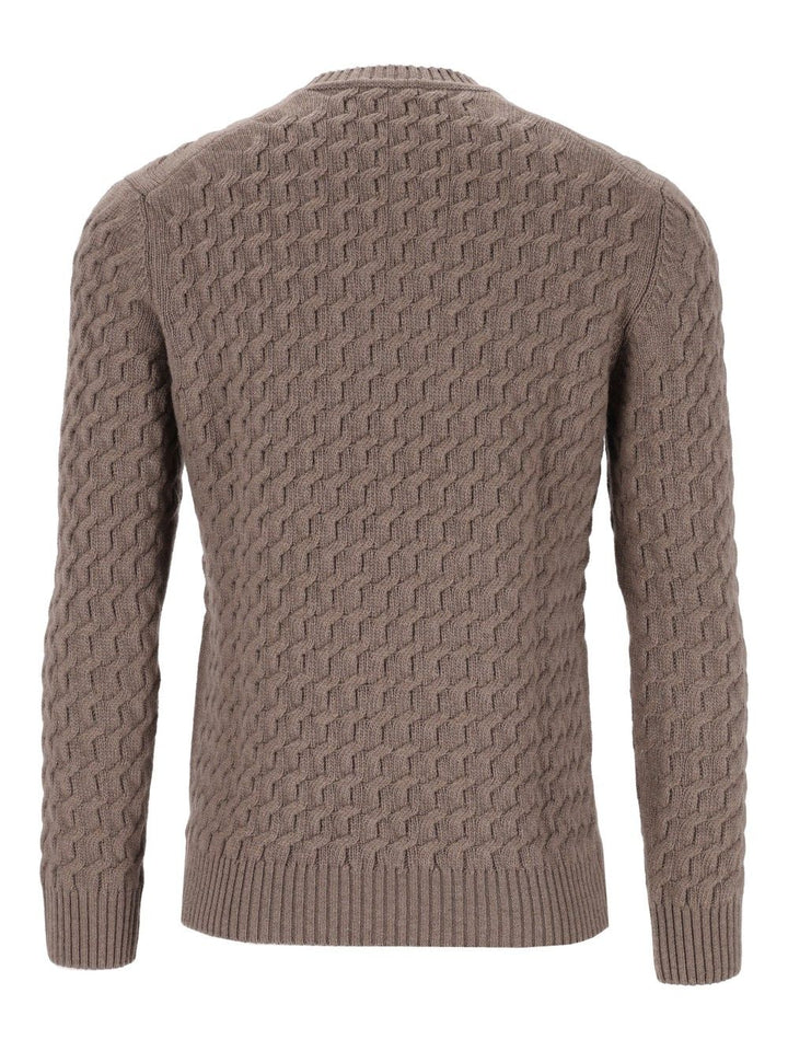 Al Duca D'Aosta Giro Treccia 3d 100 Lana Knitwear - Marrone | 308586b2a0d15cc33b05e84313261cf2d920501f