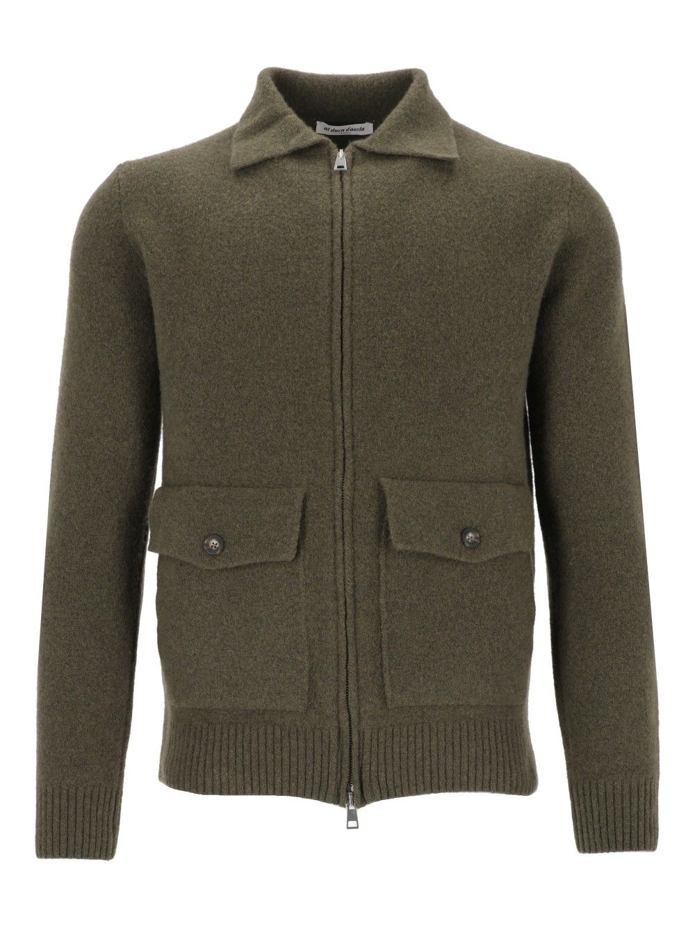 Al Duca D'Aosta Cardigan Zip 2 Tasche 93 Lana 6 Pa 1 Elastan Knitwear - Verde | d8eed477fbd17f3139afcbb4c89e6798fc33e174