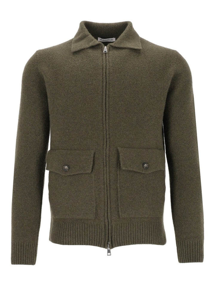 Al Duca D'Aosta Cardigan Zip 2 Tasche 93 Lana 6 Pa 1 Elastan Knitwear - Verde | d8eed477fbd17f3139afcbb4c89e6798fc33e174