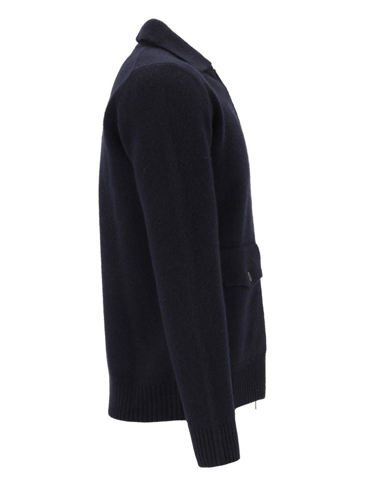 Al Duca D'Aosta Cardigan Zip 2 Tasche 93 Lana 6 Pa 1 Elastan Knitwear - Blu | 82070b7c9ef3ef1d10de914a5f7d84409dd11e0c