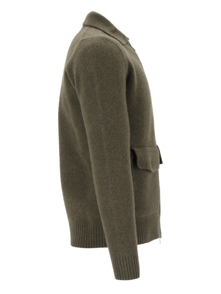 Al Duca D'Aosta Cardigan Zip 2 Tasche 93 Lana 6 Pa 1 Elastan Knitwear - Verde | 4161346a909265b8ec7f4945b9fd18b38c72d8db