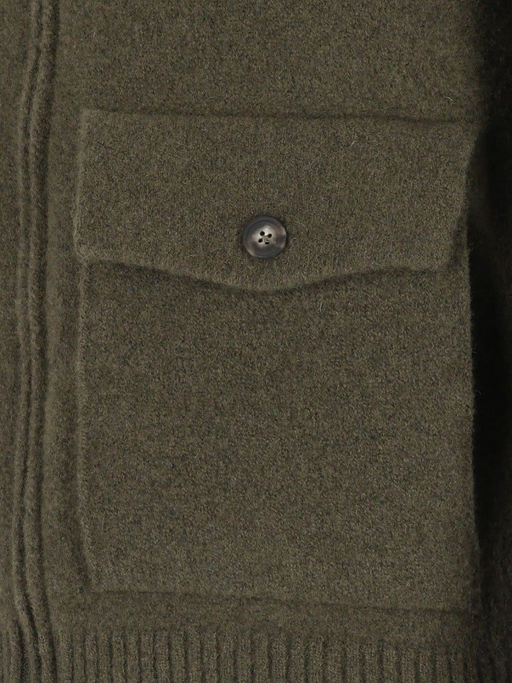 Al Duca D'Aosta Cardigan Zip 2 Tasche 93 Lana 6 Pa 1 Elastan Knitwear - Verde | 498eb2360eeb1bb44e0dedf460c6a92bb4c34599