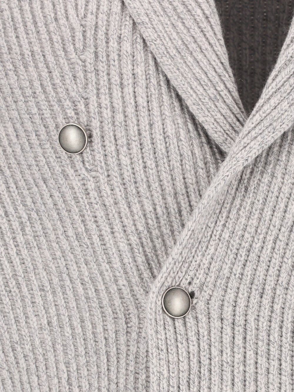 Al Duca D'Aosta Cardigan Doppio Petto Scialle Melange 100 Lana Knitwear - Grey | 9bb20380827fec890704cb1faf76c523b67d8e53