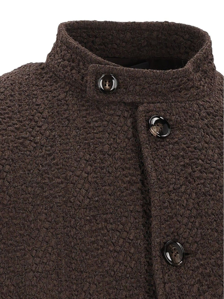 Giorgio Armani Mandarin Collar Blazer Giacche - Marrone | eeba91f414a2483e04bc31f7e3a695401170f56a