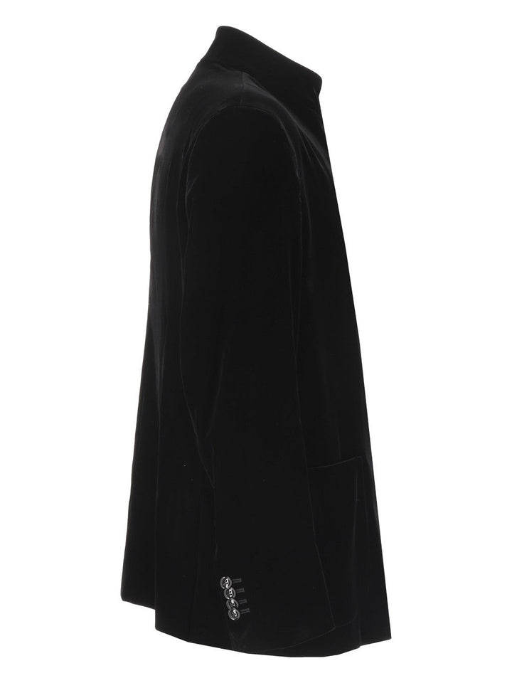 Giorgio Armani Blazer Con Cuello Mandarín Chaquetas Negro