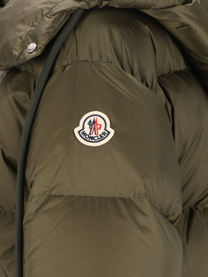 Moncler Sesie Hooded Midi Down Coat Giacche - Verde | 8679e16e8053ddb0a12c040b2db4b4ba86c7641f