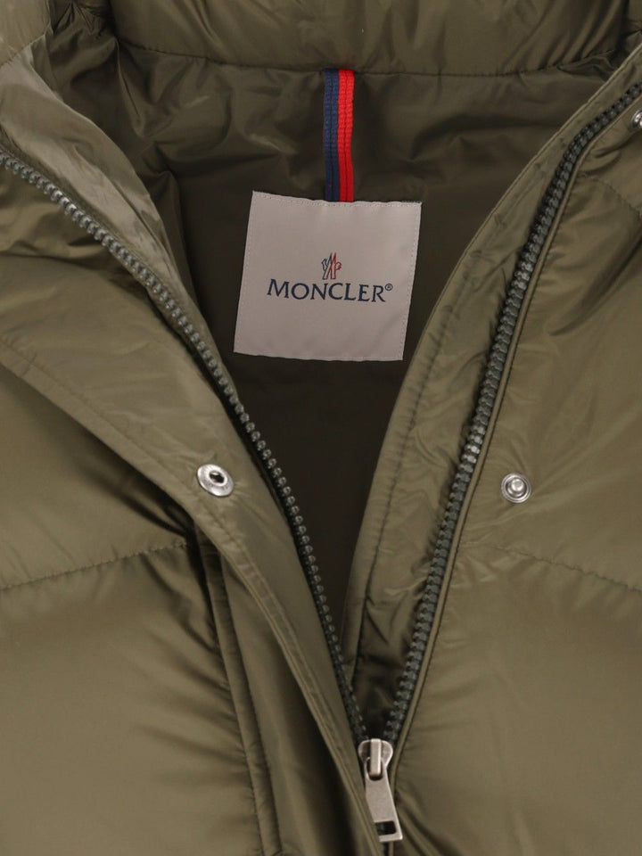 Moncler Sesie Hooded Midi Down Coat Giacche - Verde | ef79d9fa64b3ba6570596dd18682f3ce57e7b9bb