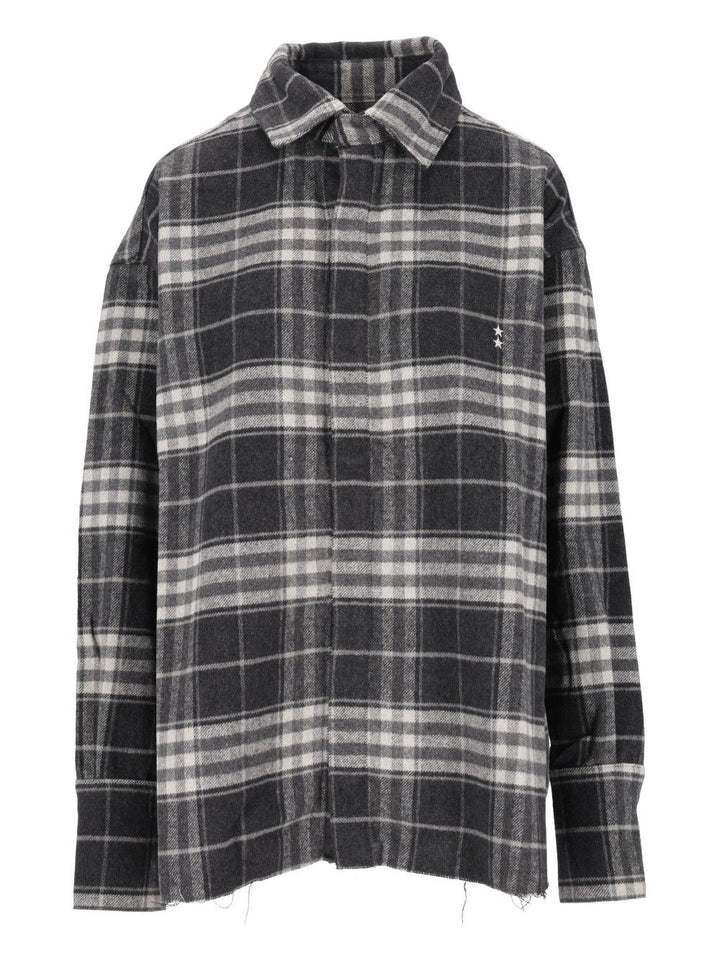 Icon Denim Oversized Check Shirt Shirts - Grey | d9492037be1754078eca8eac8845fb754eb5f641