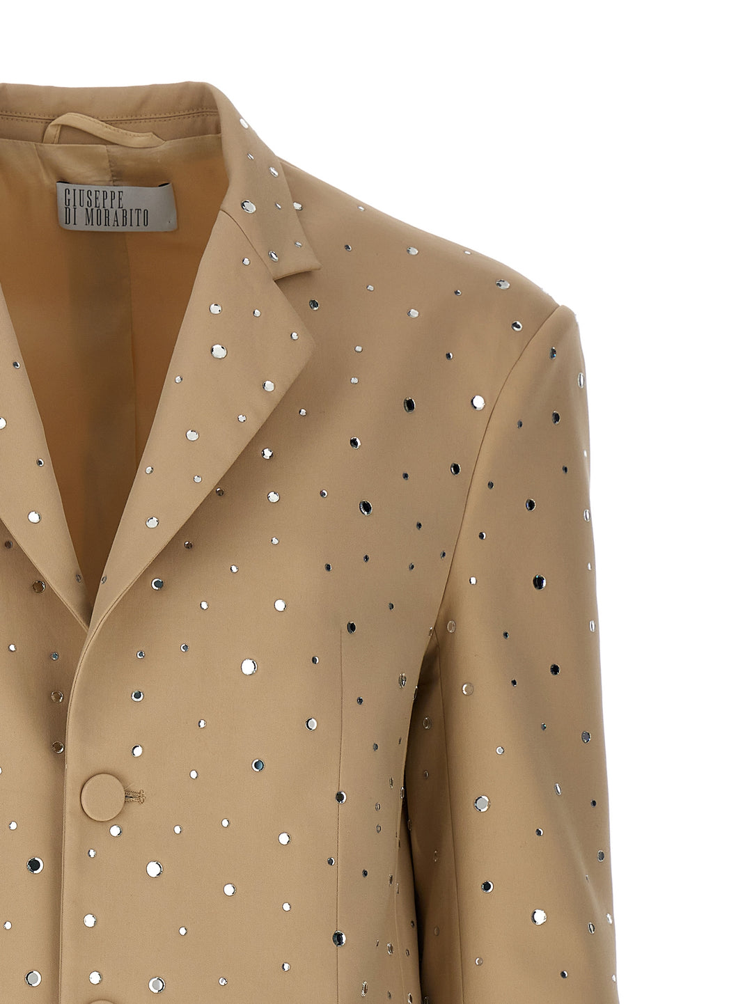 All Over Crystal Blazer Blazer And Suits Beige