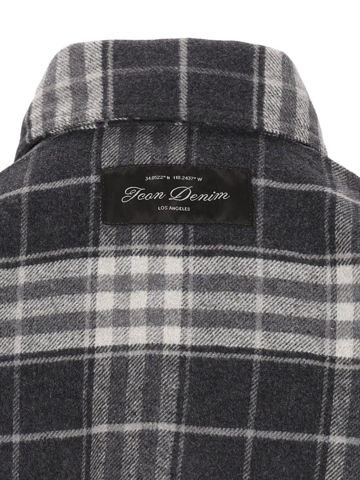 Icon Denim Oversized Check Shirt Shirts - Grey | 85b37ff59dffcf155db153bdd436c8e44eccfb2b