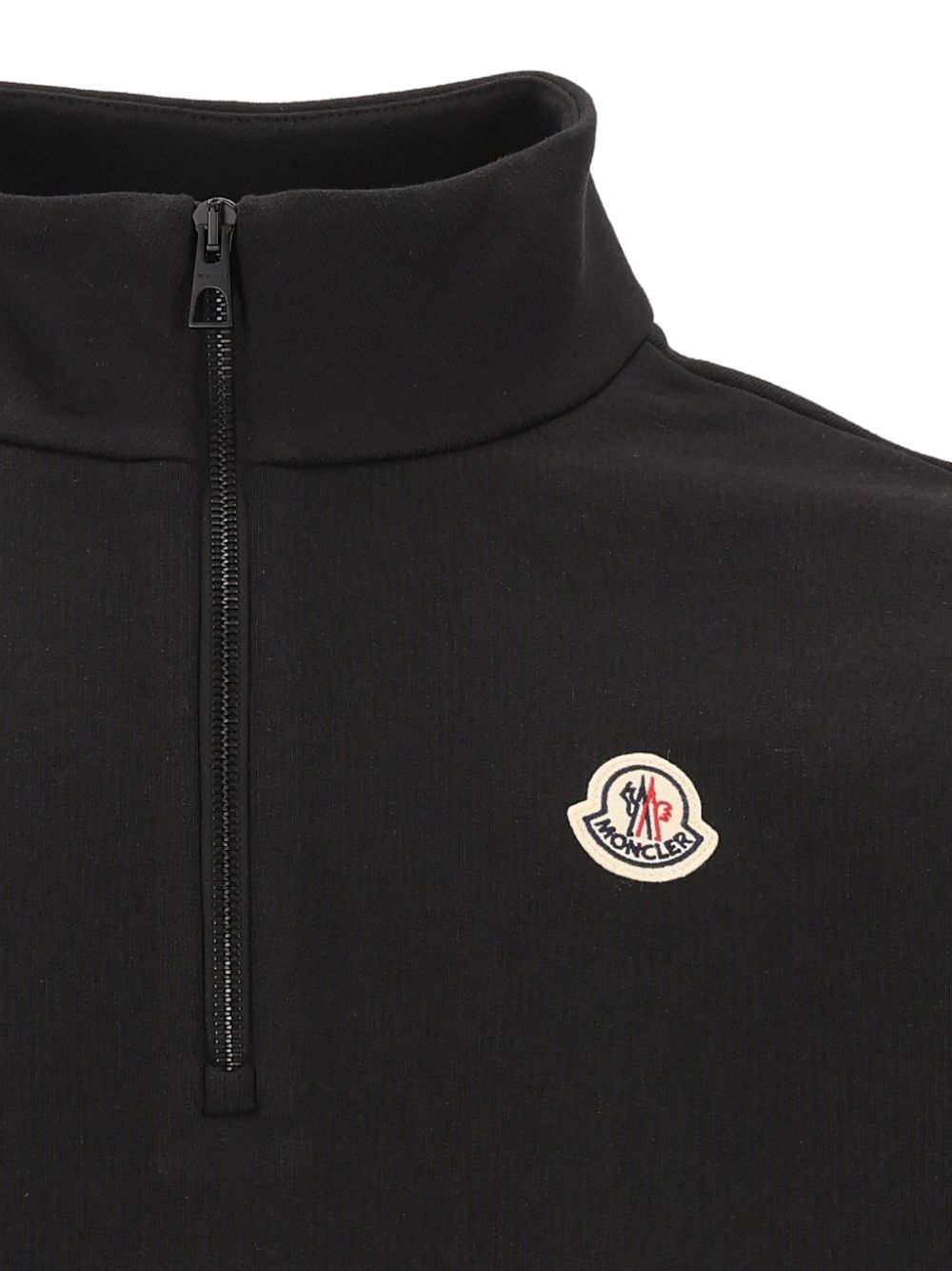 Moncler Cotton Zip-Up Sweatshirt With Logo Sweatshirts - Nero | 4f50f39778265c9a2da9dbd76d18a8a06913d899