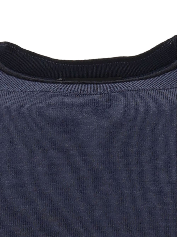 Emporio Armani Crewneck Pullover With Logo Knitwear Blue