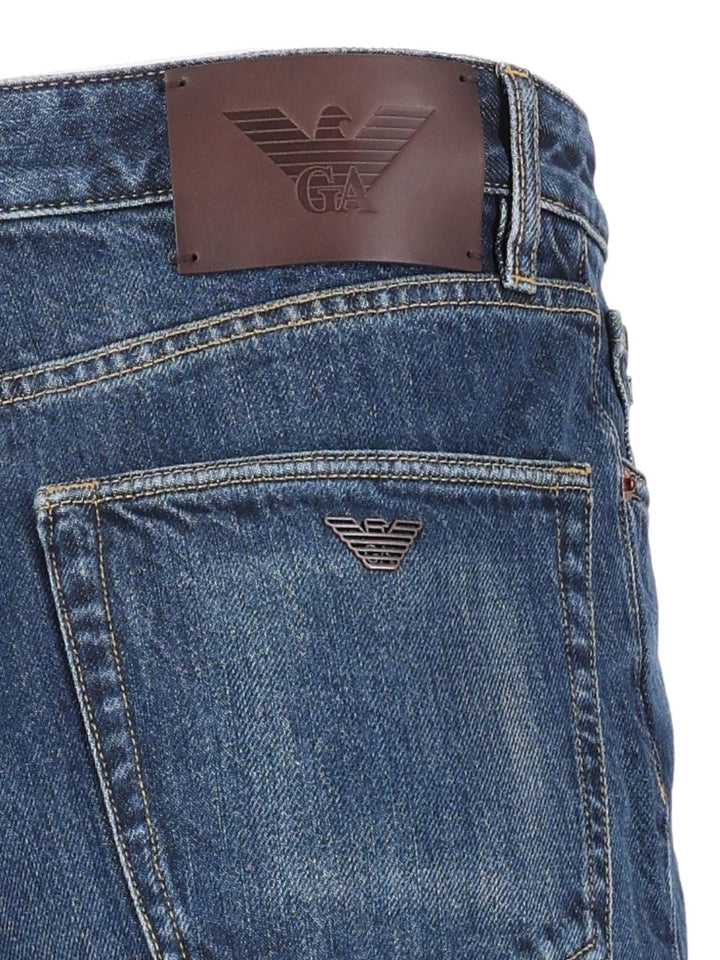 Emporio Armani Tapered Five-Pocket Jeans - Blu | b238b7d8038b7aeb846841a3296d9a47a83d3adc