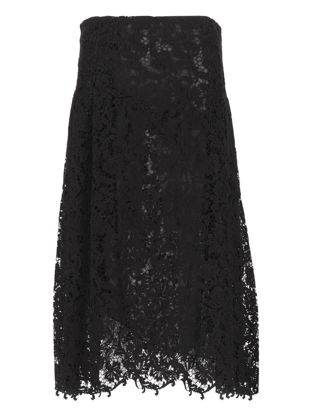 Fendi Macramé Lace Midi Skirt Gonne - Nero | 610c37aeedc28716a60d63daec5c8071444fa24f