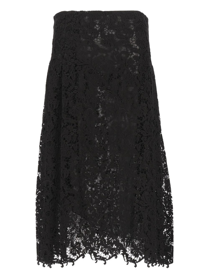 Fendi Macramé Lace Midi Skirt Gonne - Nero | 610c37aeedc28716a60d63daec5c8071444fa24f