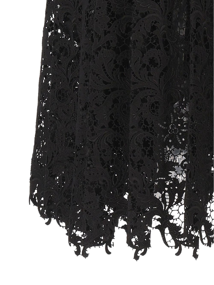 Fendi Macramé Lace Midi Skirt Gonne - Nero | 0b7edea1280a5f9f5e733ac2426e18280dfd99b6