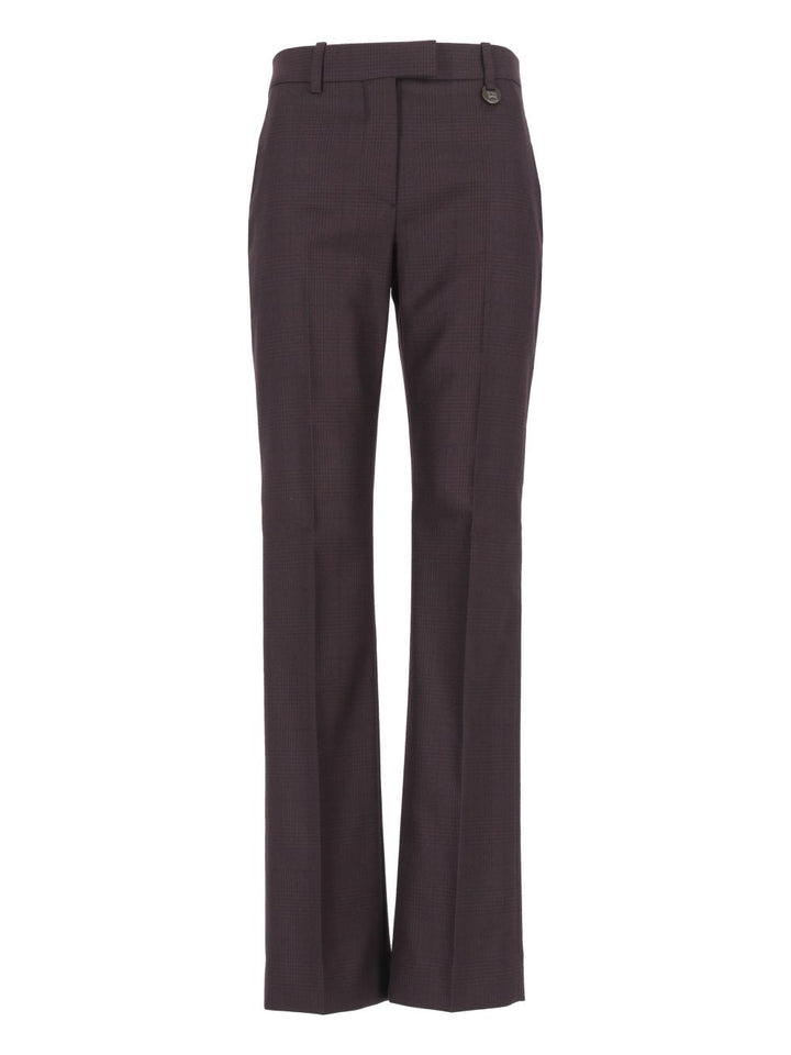 Burberry Checked Wool Tailored Trousers - Marrone | 9b803e66d7b3760726fb69f95e7df54e99544f69