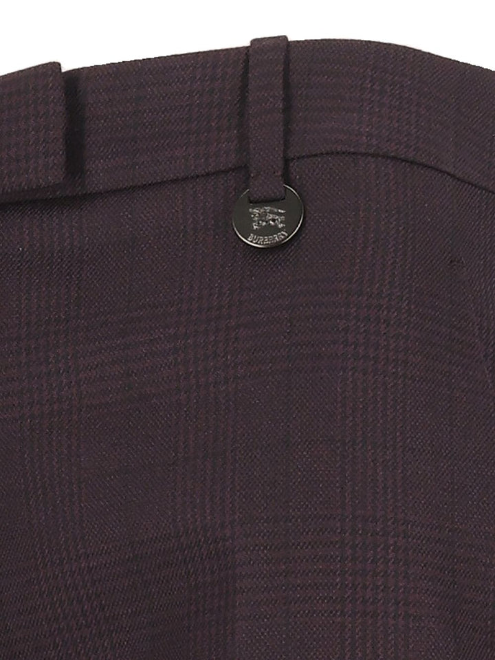 Burberry Checked Wool Tailored Trousers - Marrone | 032ccb628ced9cc074134ab85edb481fd97ee0da
