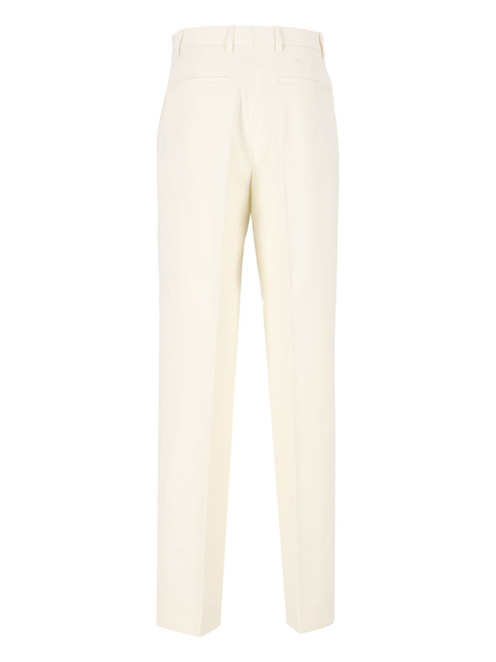 Burberry Pinstriped Wool Tailored Trousers - Bianco | 752aac3673c960f2b4e7f9ef5561618b08e33fc3